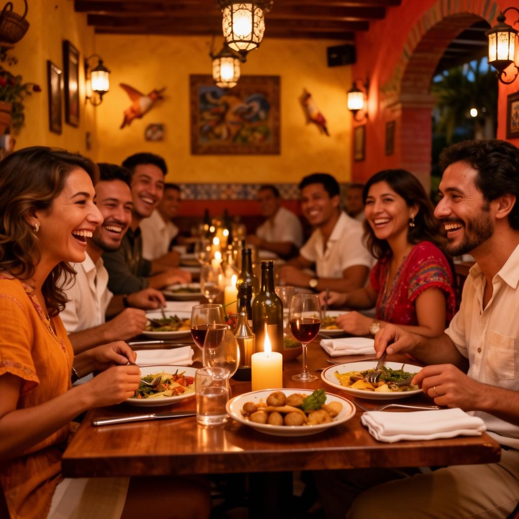 Comensales disfrutando una cena